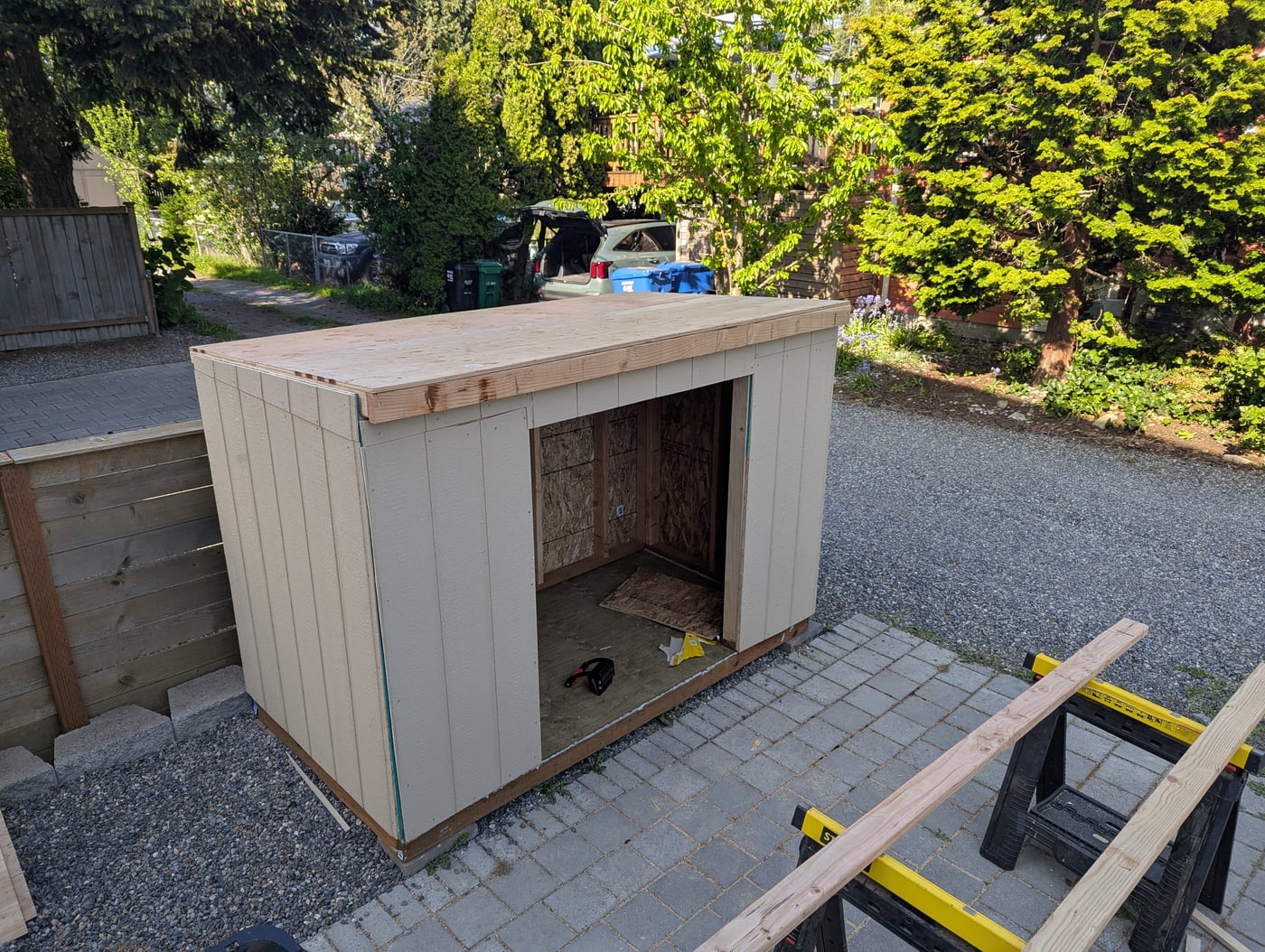 Roofing in progress
