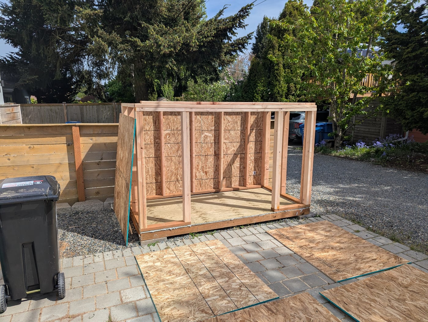 Framing the side and front walls