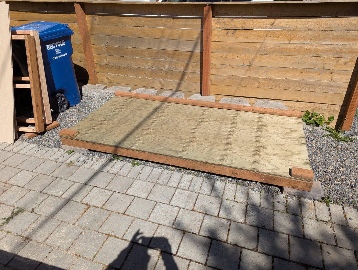 Pressure treated 2x4 framing and plywood floor