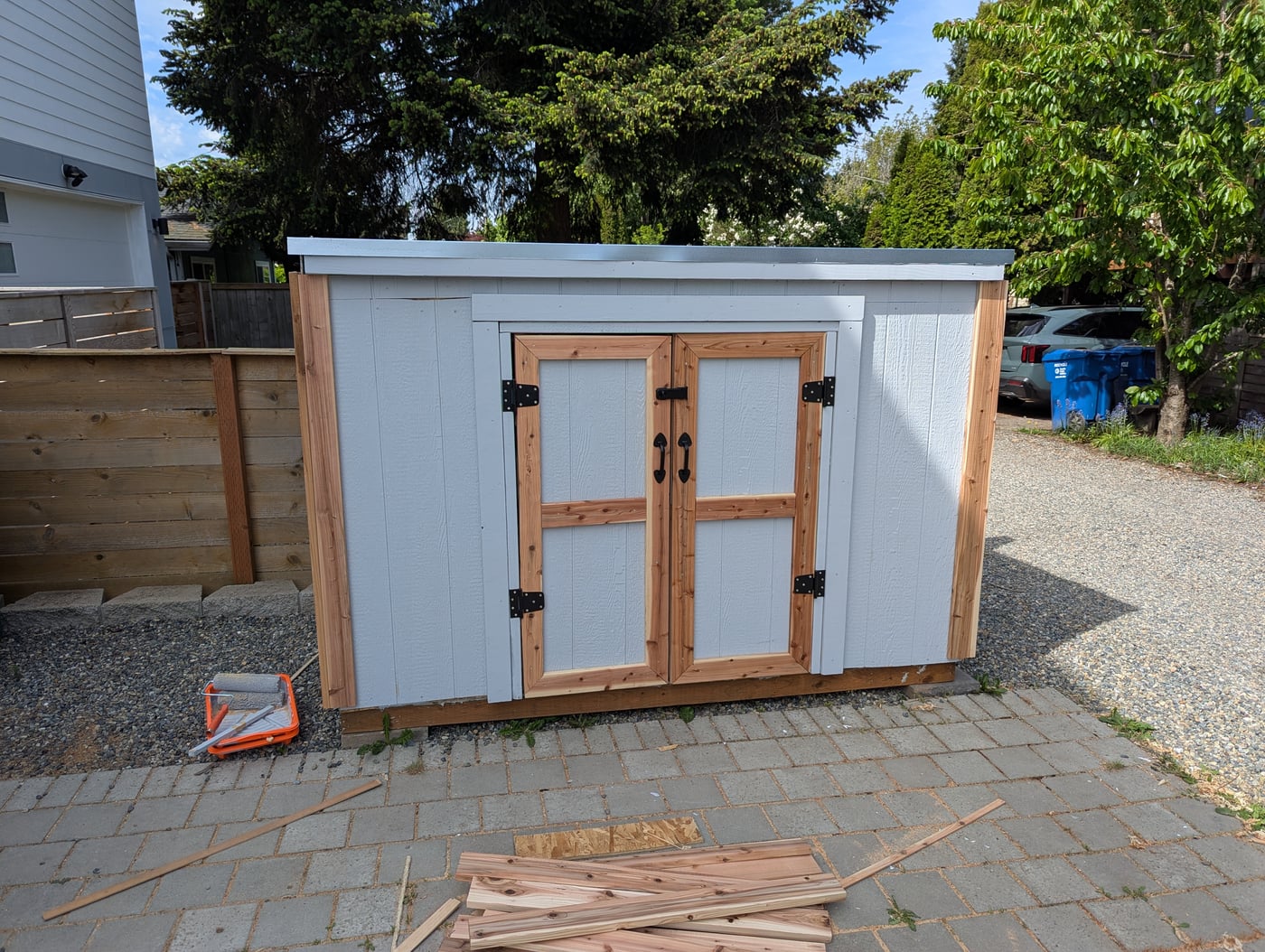 Completed shed front view