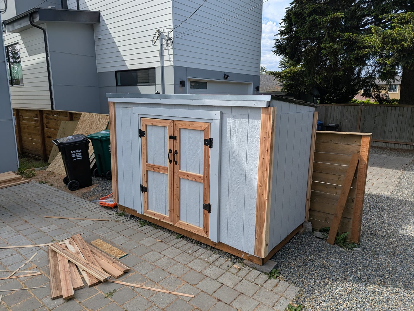 Completed shed side view