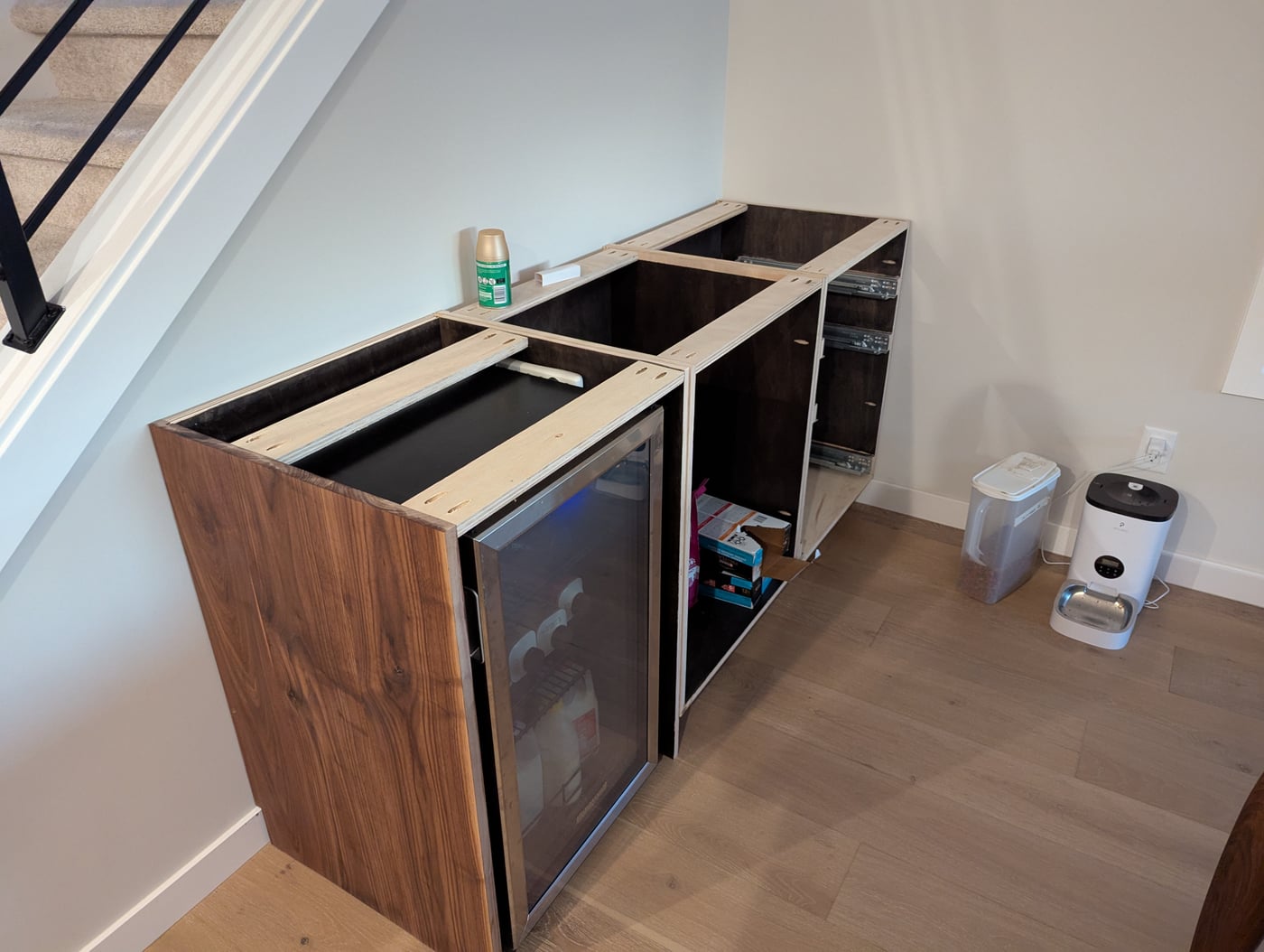 All cabinets placed