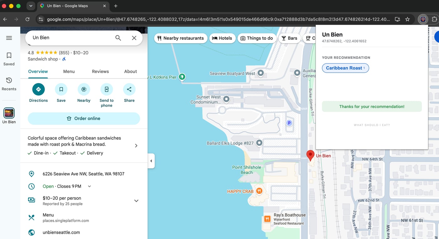 What Should I Eat Map